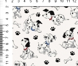 1yd cut R-57 101 Dogs Large White Woven Retail 1yd cut R-57 101 Dogs Large White Woven Retail