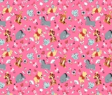 1yd Cut Pals Small scale Bubblegum Pink Cotton Lycra 1yd Cut Pals Small scale Bubblegum Pink Cotton Lycra