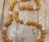 Baltic Amber Necklace  - Kids Unpolished Cider Rose Quartz, All Kids SizesInspired By Finn</u