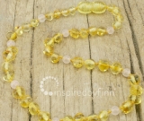 Baltic Amber Necklace - Kids Polished Yellow Rose Quartz, All Kids SizesInspired by Finn