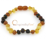 SALE! Clasped Baltic Amber Bracelet - Adult/Adolescent Unpolished Multi