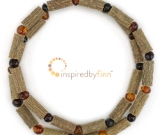 Good for Reflux, Skin Conditions! Amber & Hazel Necklace - Honey & Dark CherrySize 13