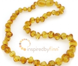 Amber Teething Necklace - Kids Polished Golden Swirl