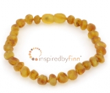 SALE! Clasped Baltic Amber Bracelet - Adult/Adolescent Unpolished Harvest - Size 6 1/2 - 7'