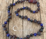 Baltic Amber Necklace - Kids Unpolished Molasses + FOCUS & CONCENTRATION, All Kids SizesInspi