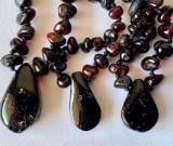 Baltic Amber Necklace - Kids Polished Pendant Dk Cherry - Size 11.5-12.5