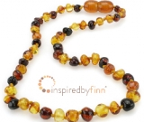 Baltic Amber Necklace -  Kids Polished 3 Different - All Kids Sizes