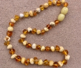 Baltic Amber Necklace - Kids Polished Boho - Size 10.5-14