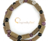 Lepidolite & Black Tourmaline Gemstones & Hazel Necklace - Relaxation - Adult Sizes