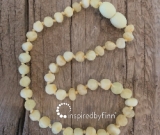Amber Teething Necklace - Kids Unpolished Light - Size 13-15