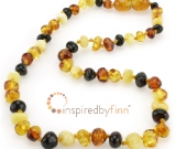 Baltic Amber Necklace -  Kids Polished 4 Different - All Kids Sizes
