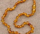 Amber Teething Necklace - Kids Perfectly Imperfect Polished Sunset - Size 10.5-12.5