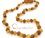 Baltic Amber Necklace - Kids Unpolished Mixture - Size 11.5 - 14
