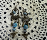 vintage estate charming humming bird earrings