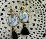 enameled cat earrings