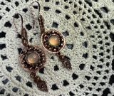 vintage estate copper glowing circle earrings