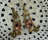 vintage estate beaded charming chandelier big bee earrings