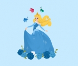 Blue Princess on blue Panel Woven