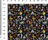 1yd cut Mini Black Sketchy Dogs woven Retail 1yd cut Mini Black Sketchy Dogs woven Retail