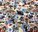 1yd cut Sketchy Cruise Mini Scale White Fabric