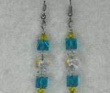 Sky Blue & Yellow Glass Bead
